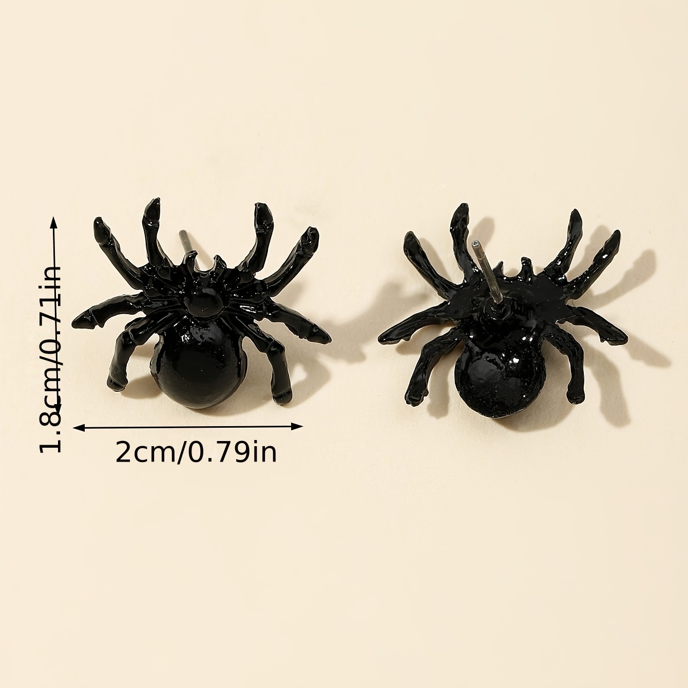 1 Pair, Dark Gothic Alloy Spider Earrings - Unique Cool Niche Jewelry for Halloween / Everyday Trendy Outfits