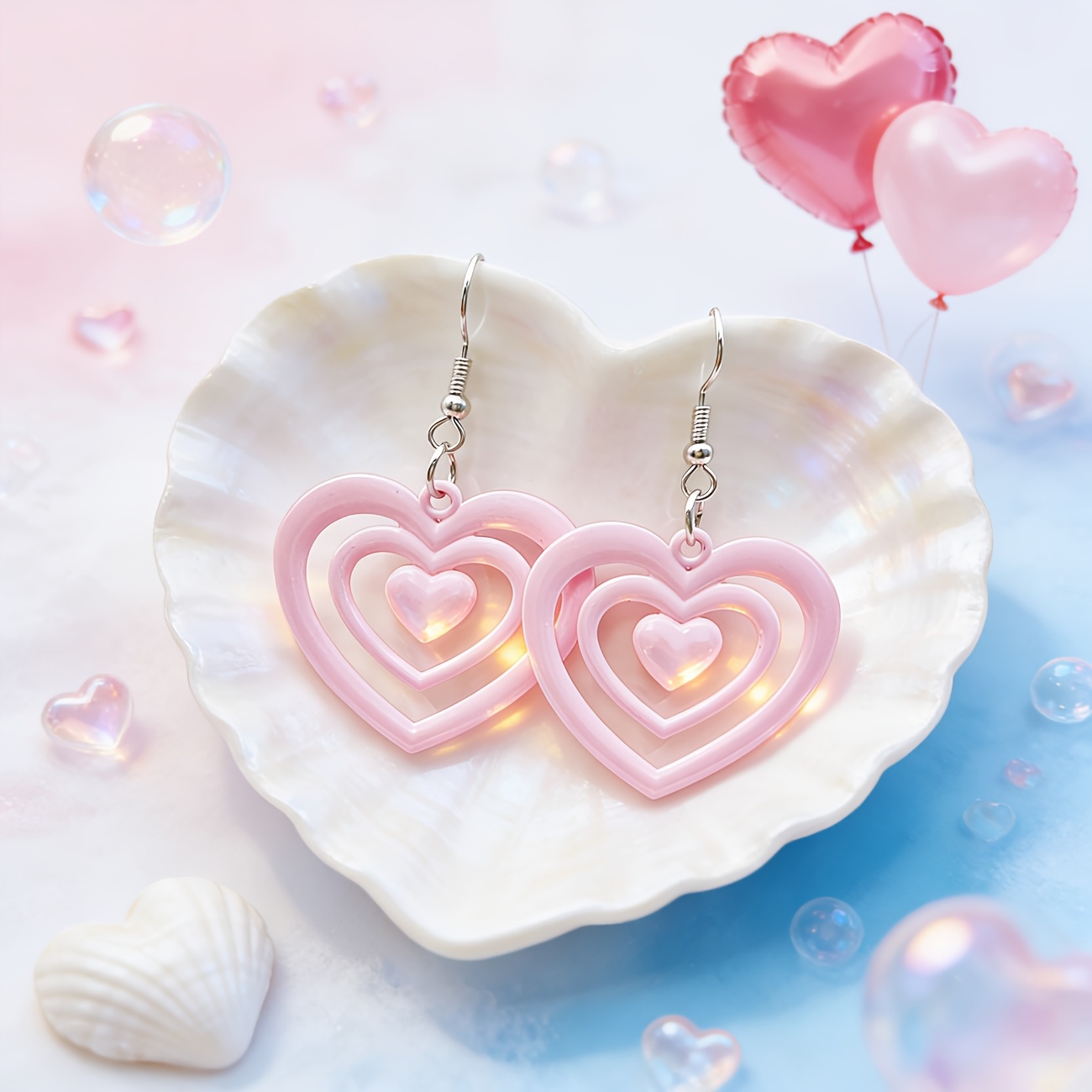 1 Pair Women's Minimalist Heart-Shaped Hollow-Out Dangle Earrings - Painted Vertical Heart Pendant, Valentine's Day Gift Suitable for Daily Wear & Special Occasions, Year-Round Neutral