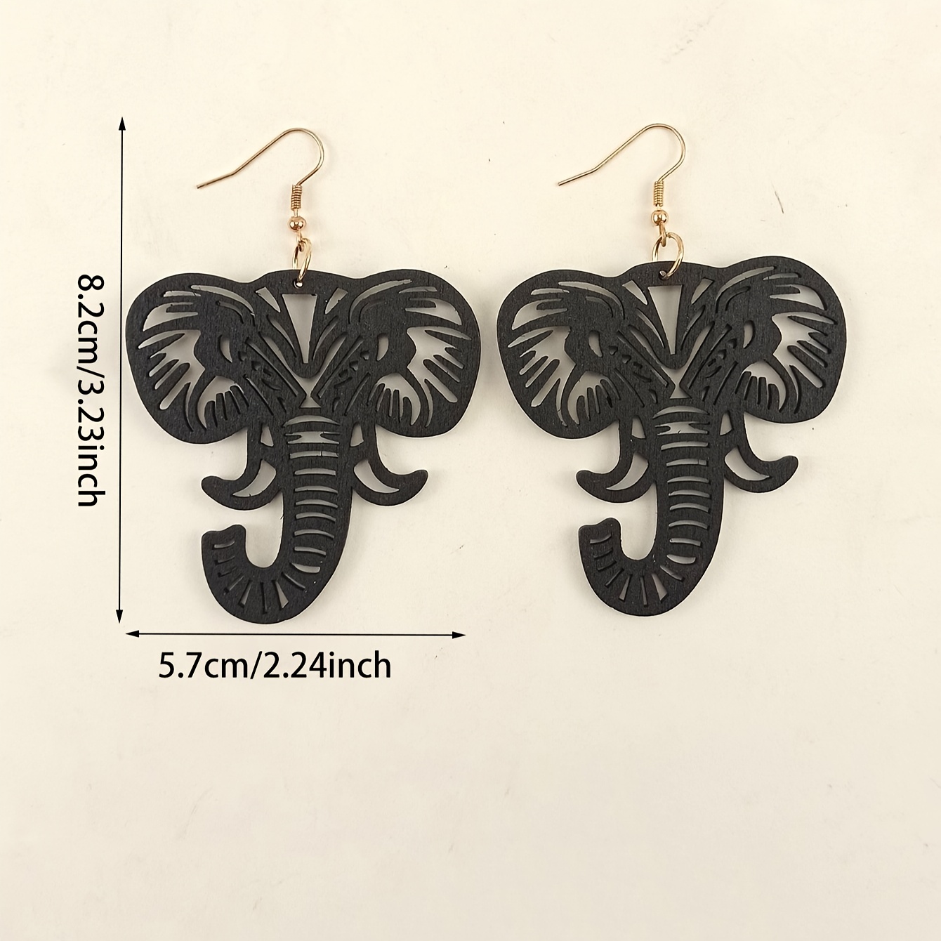 Set of 3 Pairs, Hollow Animal Design of a Curved-Nosed Little Elephant Wooden Earrings for Women, Casual And Unique Earring Set